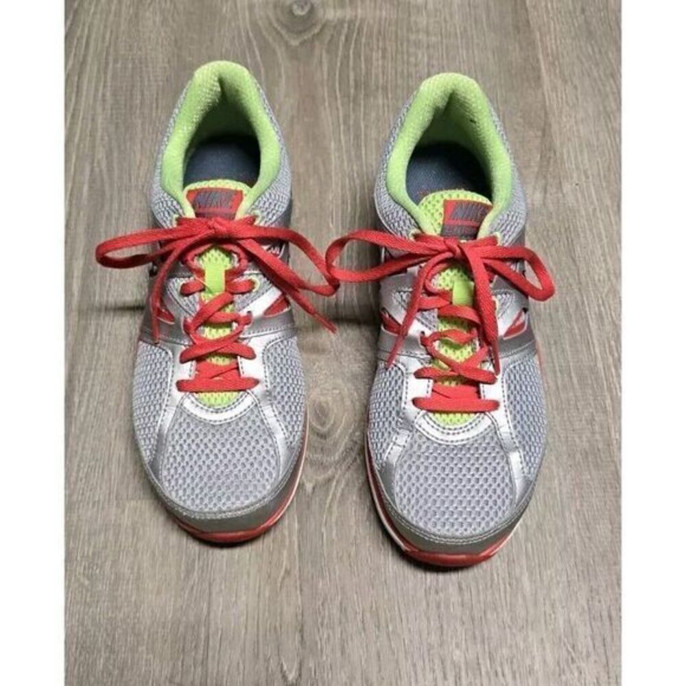 Nike Dual Fusion Lite Women's Silver Red Running Shoes Size 7.5